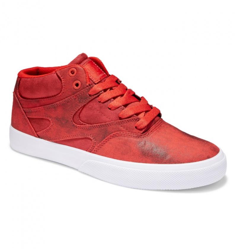 Hombre Tenis Skate DC Shoes Kalis Vulc MID Mid-Top Rojas | LCY-049321