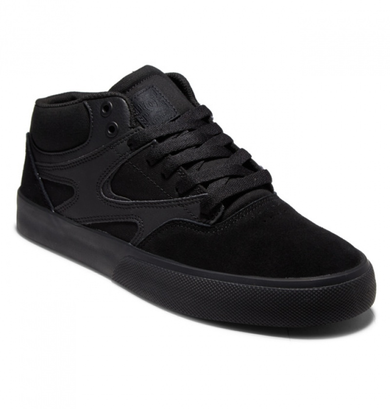 Hombre Tenis Skate DC Shoes Kalis Vulc MID Mid-Top Negras Negras Negras | MBZ-672805