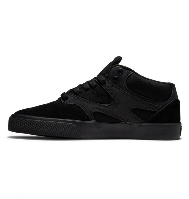 Hombre Tenis Skate DC Shoes Kalis Vulc MID Mid-Top Negras Negras Negras | MBZ-672805