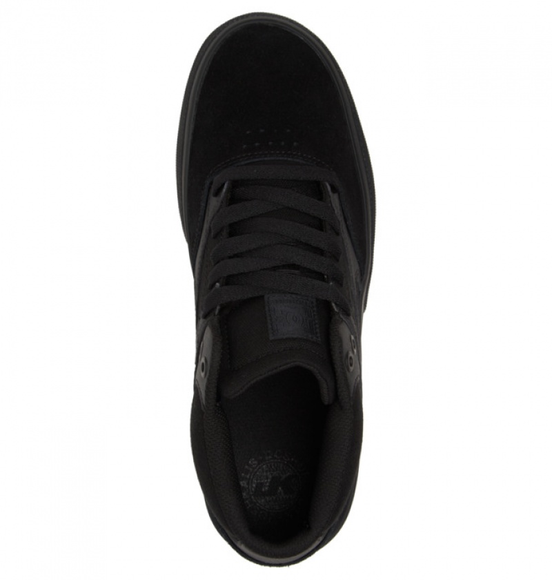 Hombre Tenis Skate DC Shoes Kalis Vulc MID Mid-Top Negras Negras Negras | MBZ-672805