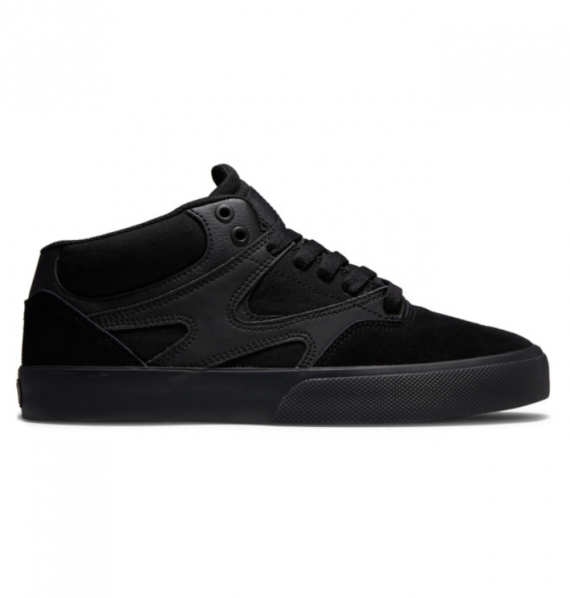 Hombre Tenis Skate DC Shoes Kalis Vulc MID Mid-Top Negras Negras Negras | MBZ-672805