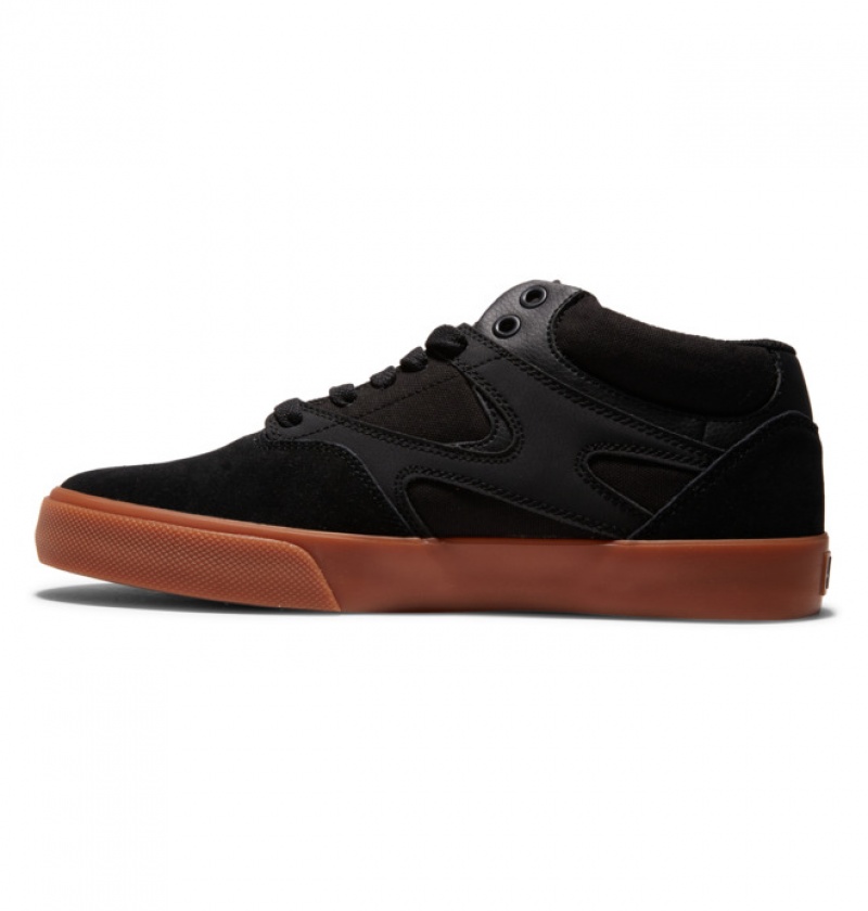 Hombre Tenis Skate DC Shoes Kalis Vulc MID Mid-Top Negras Negras | QCM-738142