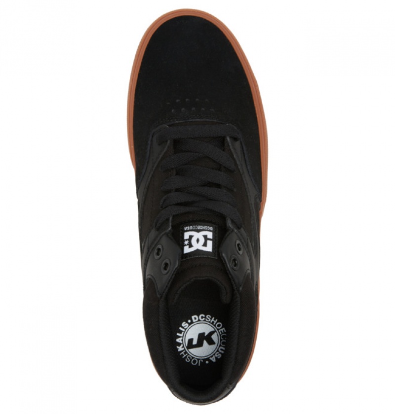 Hombre Tenis Skate DC Shoes Kalis Vulc MID Mid-Top Negras Negras | QCM-738142