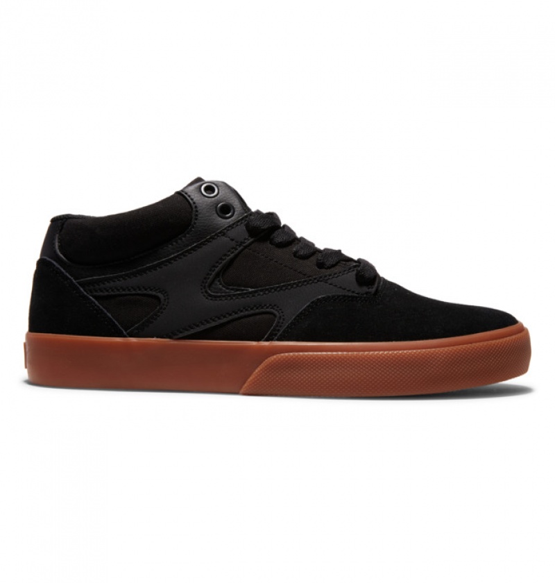 Hombre Tenis Skate DC Shoes Kalis Vulc MID Mid-Top Negras Negras | QCM-738142