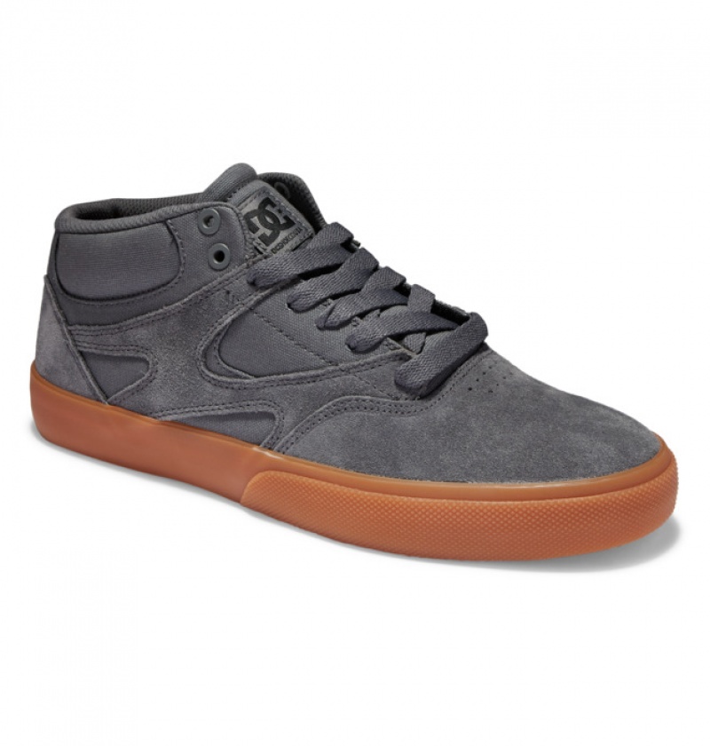 Hombre Tenis Skate DC Shoes Kalis Vulc MID Mid-Top Gris | ODM-319058