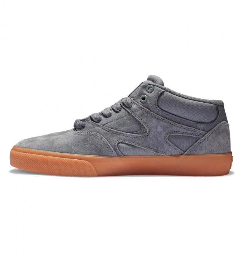 Hombre Tenis Skate DC Shoes Kalis Vulc MID Mid-Top Gris | ODM-319058