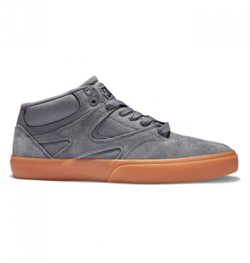 Hombre Tenis Skate DC Shoes Kalis Vulc MID Mid-Top Gris | ODM-319058