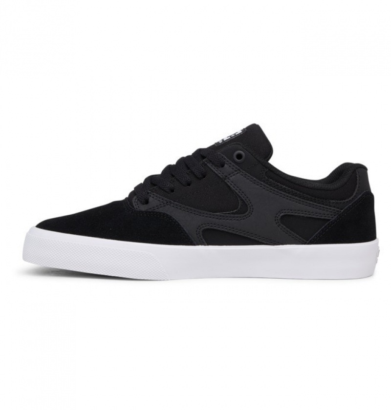 Hombre Tenis Skate DC Shoes Kalis Vulc Negras Blancas | RWQ-640217