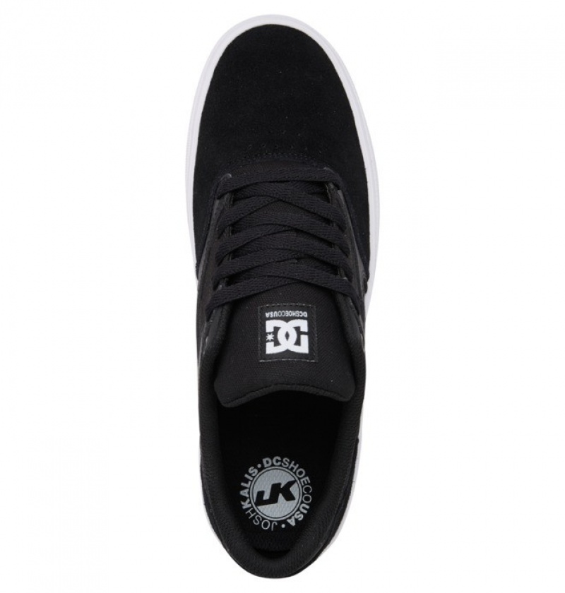 Hombre Tenis Skate DC Shoes Kalis Vulc Negras Blancas | RWQ-640217