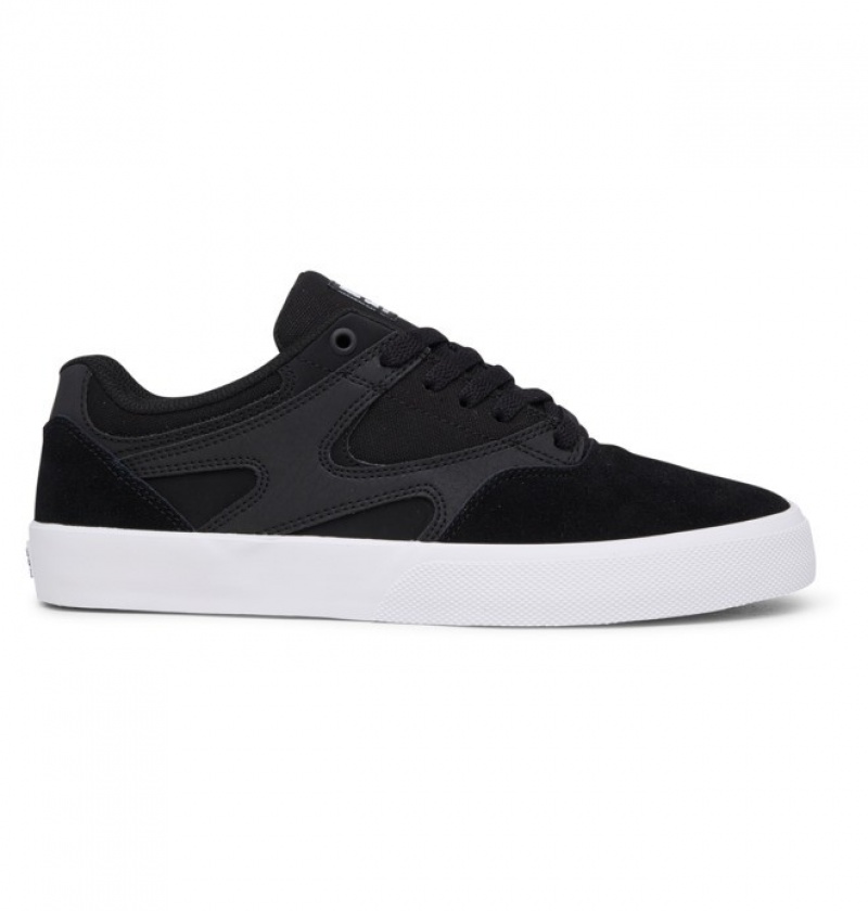 Hombre Tenis Skate DC Shoes Kalis Vulc Negras Blancas | RWQ-640217