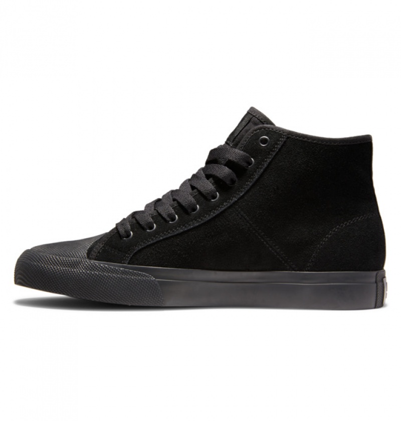 Hombre Tenis Skate DC Shoes Manual Hi RT High Top Negras Negras | KRG-439756