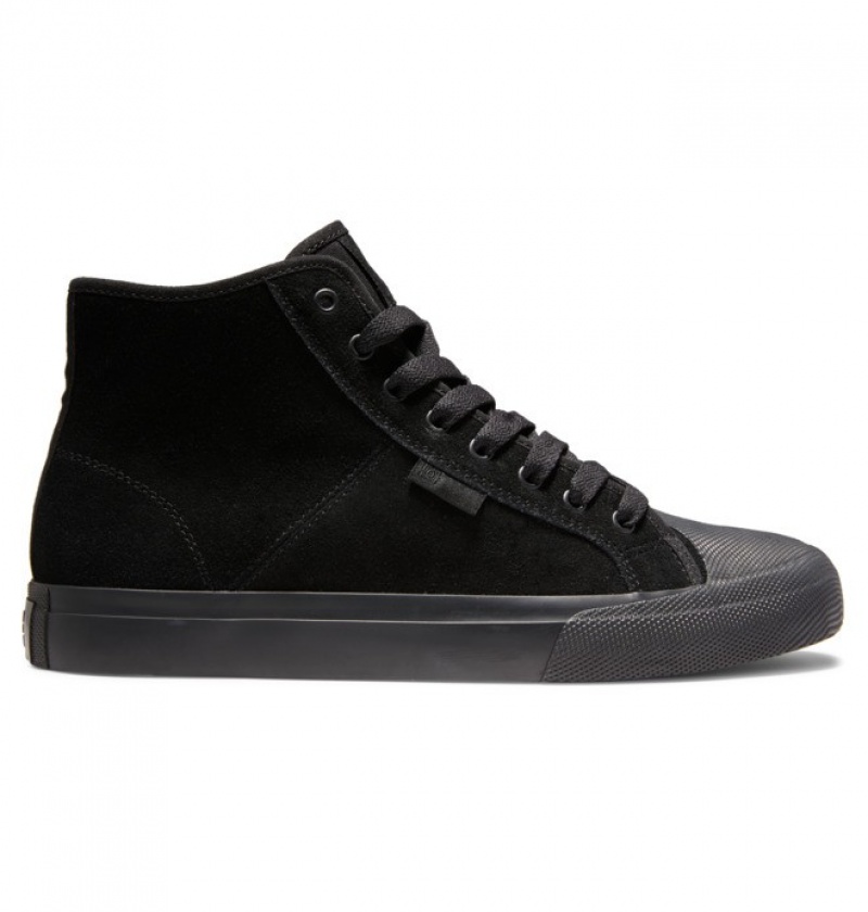 Hombre Tenis Skate DC Shoes Manual Hi RT High Top Negras Negras | KRG-439756