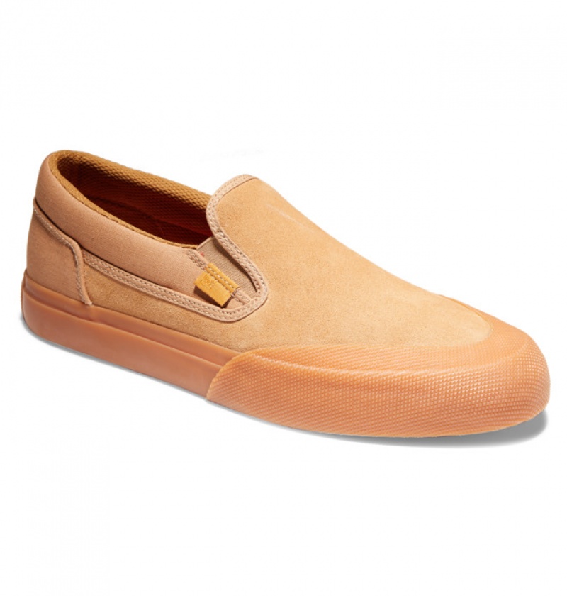 Hombre Tenis Skate DC Shoes Manual RT Slip-On Marrones | TSI-104596