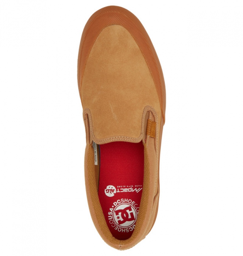 Hombre Tenis Skate DC Shoes Manual RT Slip-On Marrones | TSI-104596