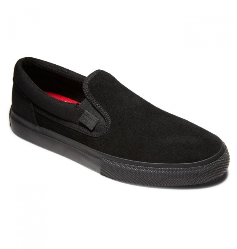 Hombre Tenis Skate DC Shoes Manual Slip On Negras Negras | DGF-257930