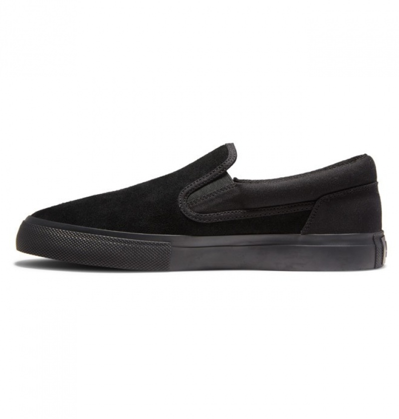 Hombre Tenis Skate DC Shoes Manual Slip On Negras Negras | DGF-257930