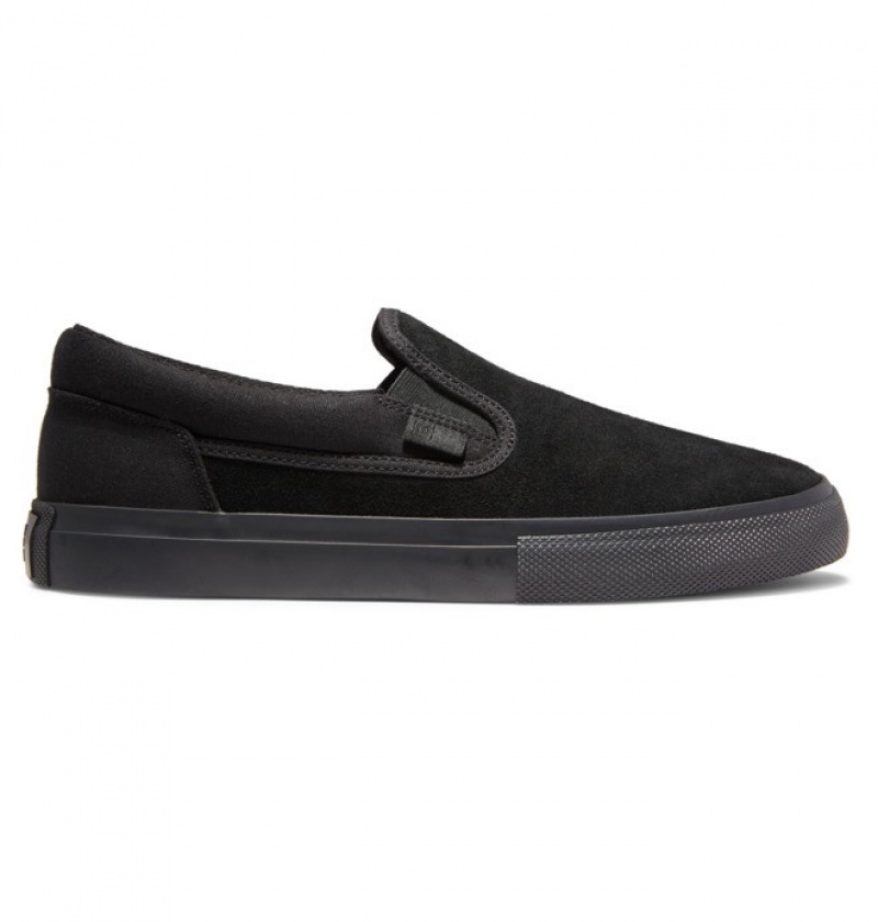 Hombre Tenis Skate DC Shoes Manual Slip On Negras Negras | DGF-257930