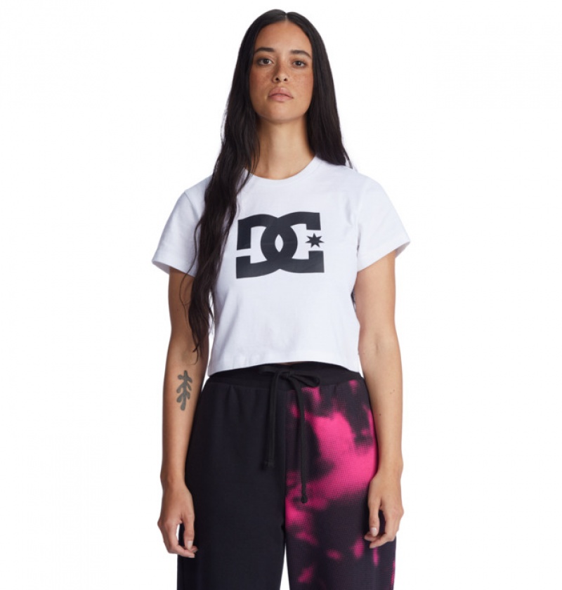 Mujer Camiseta DC Shoes Star Cropped Blancas | KYL-192053