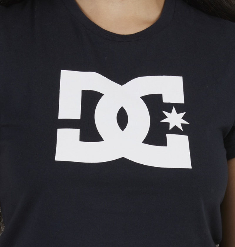 Mujer Camiseta DC Shoes Star Cropped Negras | MAJ-531067