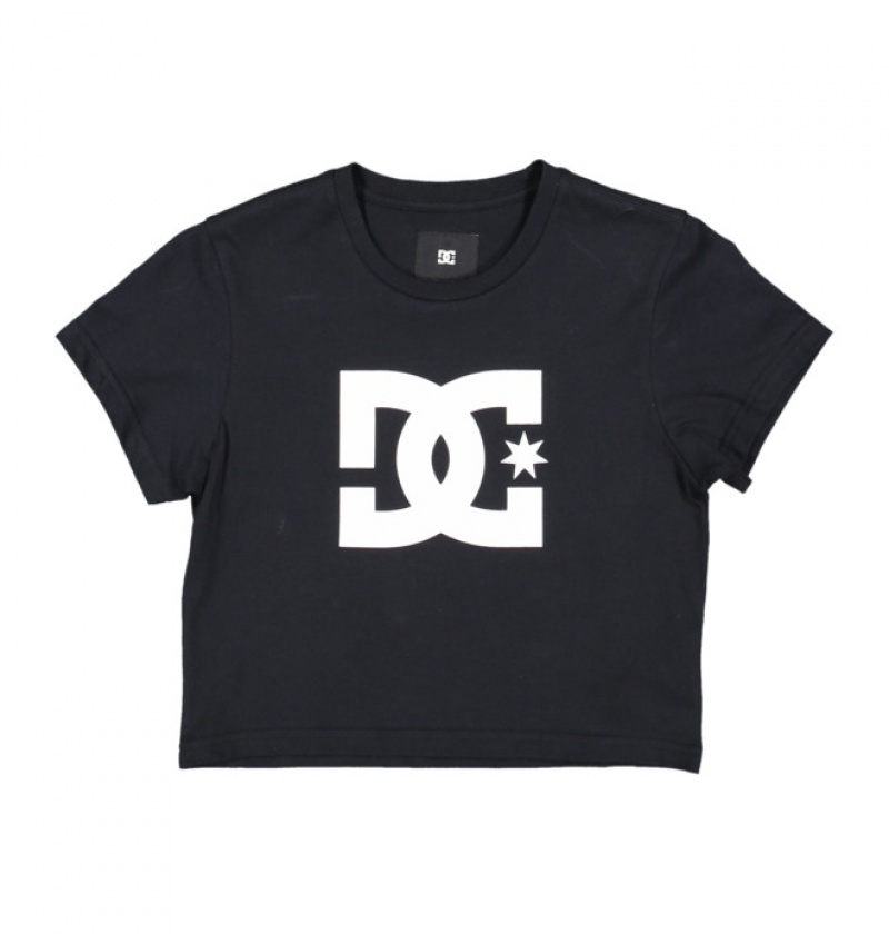 Mujer Camiseta DC Shoes Star Cropped Negras | MAJ-531067