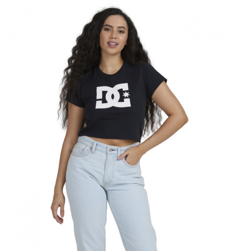 Mujer Camiseta DC Shoes Star Cropped Negras | MAJ-531067