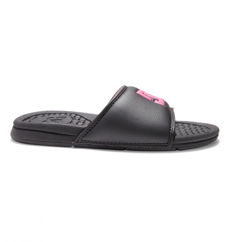 Mujer Chanclas DC Shoes Bolsa Negras Negras Rosas | ORG-843576