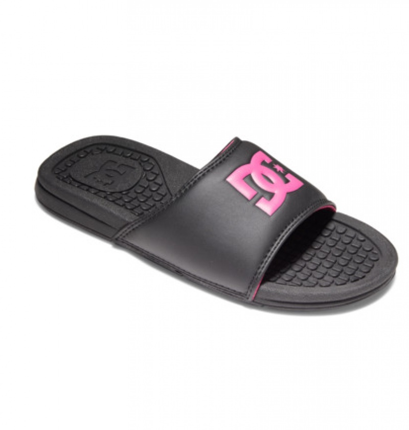 Mujer Chanclas DC Shoes Bolsa Negras Rosas | UXM-857964