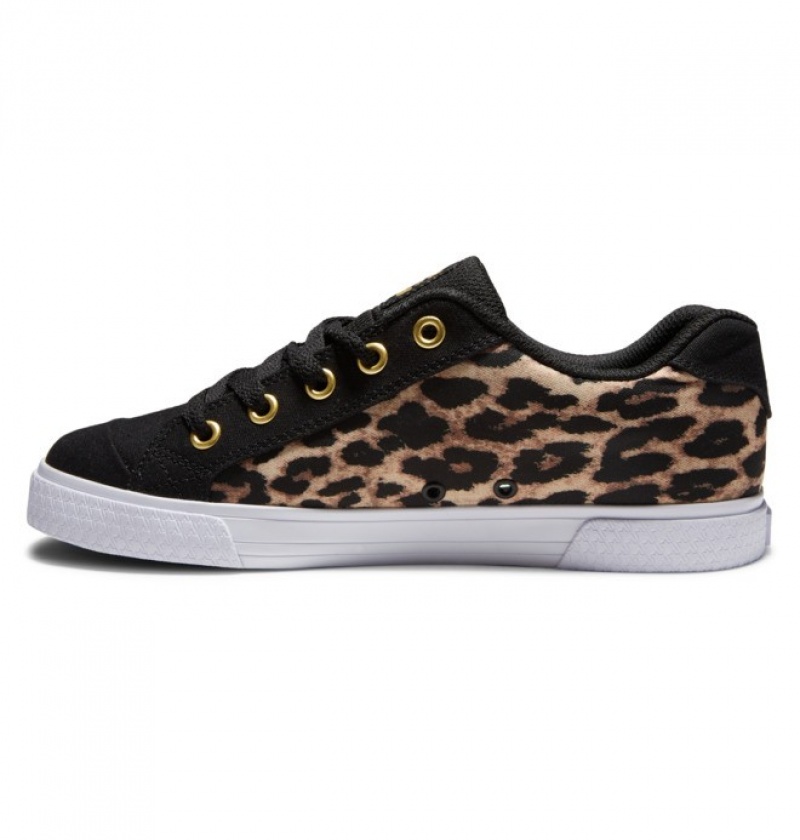 Mujer Chelsea DC Shoes Negras Leopardo | TIG-367820