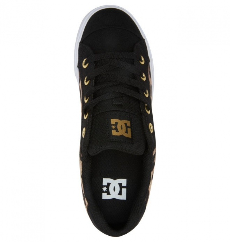 Mujer Chelsea DC Shoes Negras Leopardo | TIG-367820