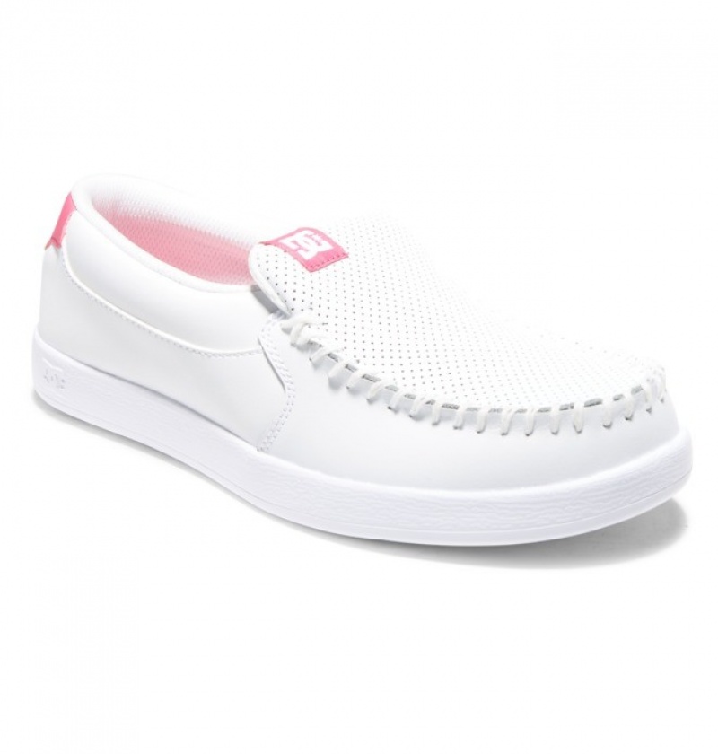 Mujer Slip On DC Shoes Villain Blancas Rosas | HEN-270568