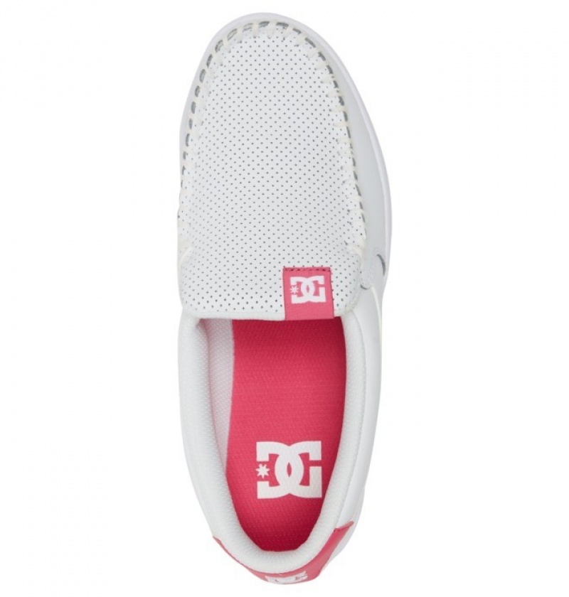 Mujer Slip On DC Shoes Villain Blancas Rosas | HEN-270568