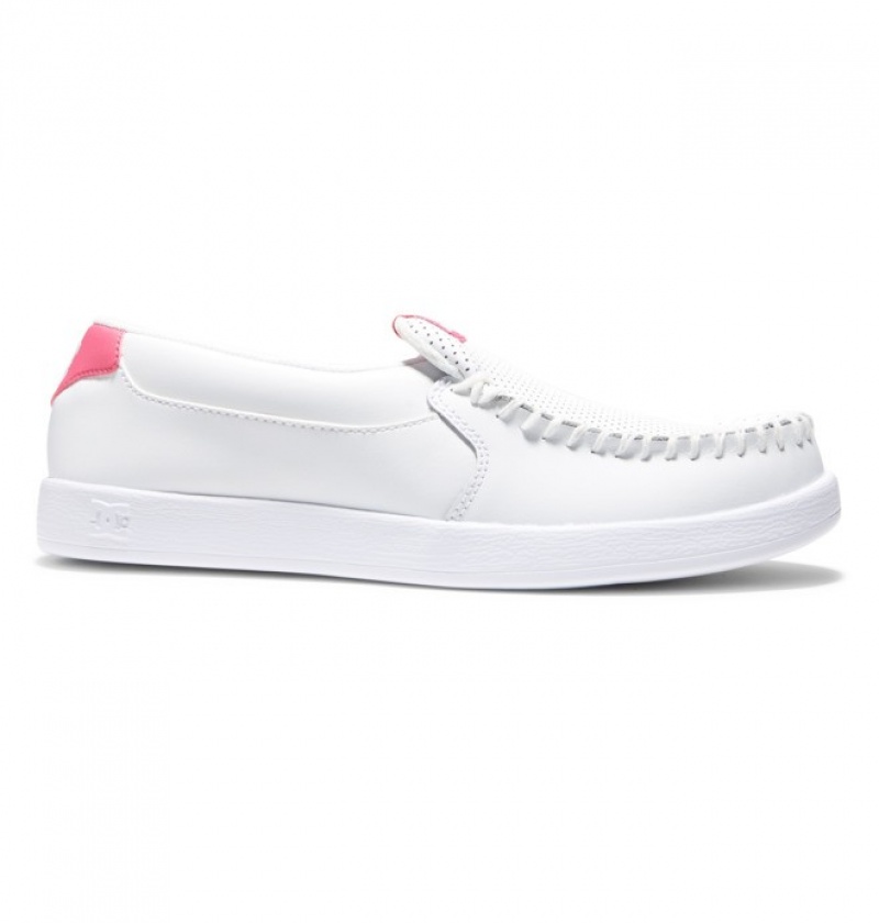 Mujer Slip On DC Shoes Villain Blancas Rosas | HEN-270568