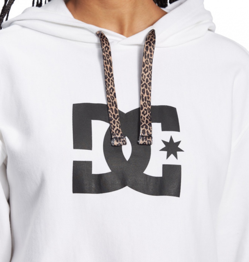 Mujer Sudadera con Capucha DC Shoes Cropped 2 Blancas Leopardo | CAK-831045