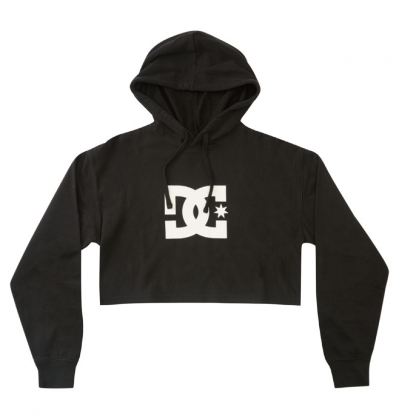 Mujer Sudadera con Capucha DC Shoes Cropped 2 Negras | SUC-120573