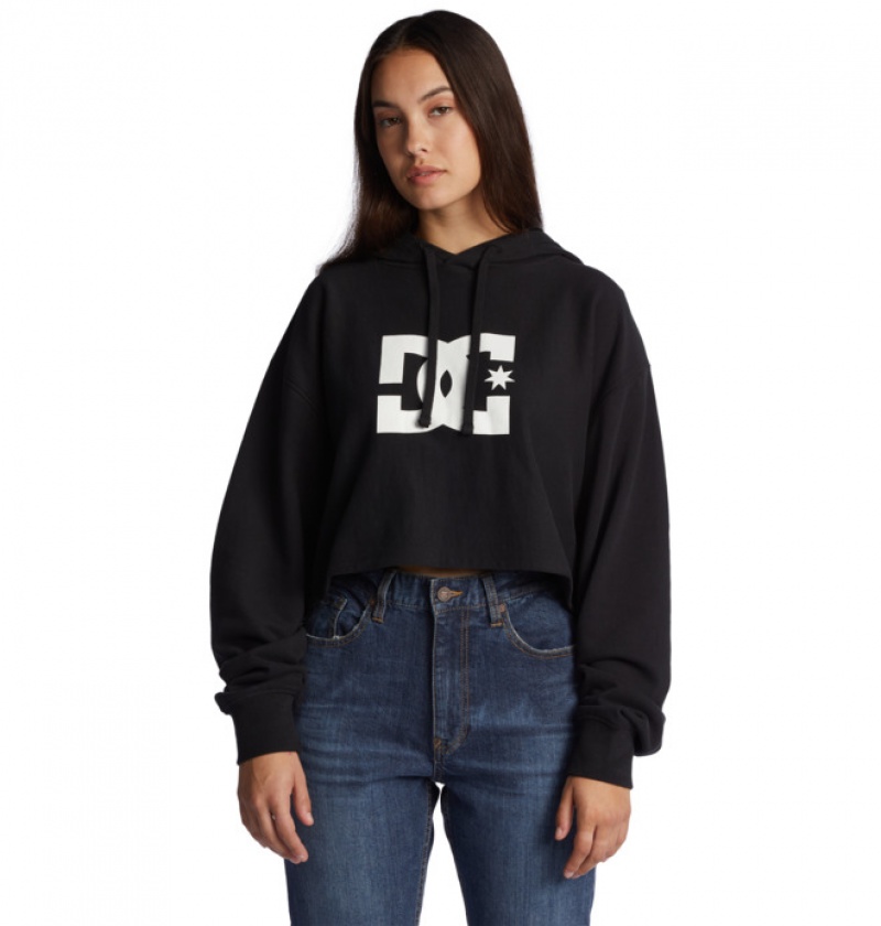 Mujer Sudadera con Capucha DC Shoes Cropped 2 Negras | SUC-120573