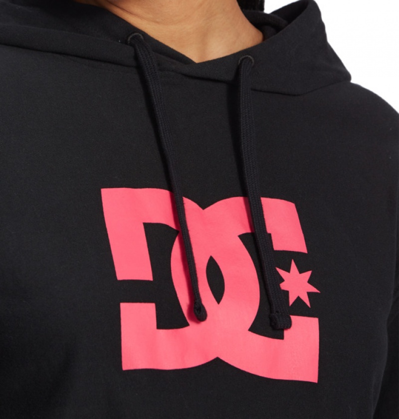 Mujer Sudadera con Capucha DC Shoes Cropped 2 Negras Fucsia | BLZ-973028