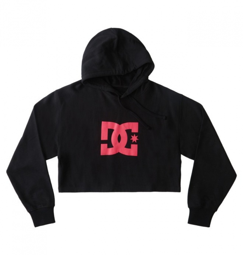 Mujer Sudadera con Capucha DC Shoes Cropped 2 Negras Fucsia | BLZ-973028