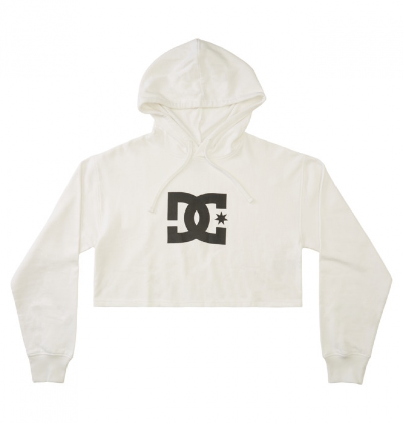 Mujer Sudadera con Capucha DC Shoes Cropped 2 Blancas | POD-937416