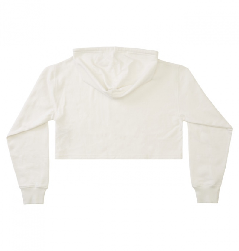 Mujer Sudadera con Capucha DC Shoes Cropped 2 Blancas | POD-937416