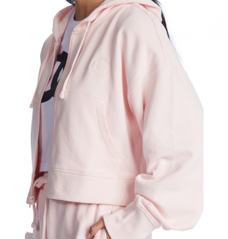 Mujer Sudadera con Capucha DC Shoes The Weekend Zip-Up Rosas | CVZ-647295