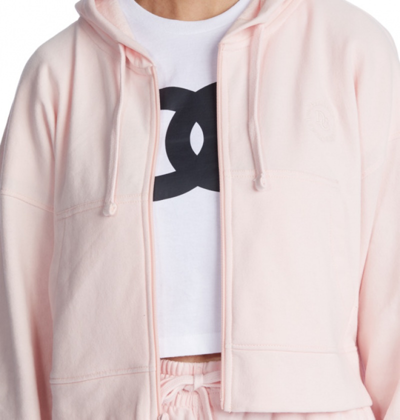 Mujer Sudadera con Capucha DC Shoes The Weekend Zip-Up Rosas | CVZ-647295