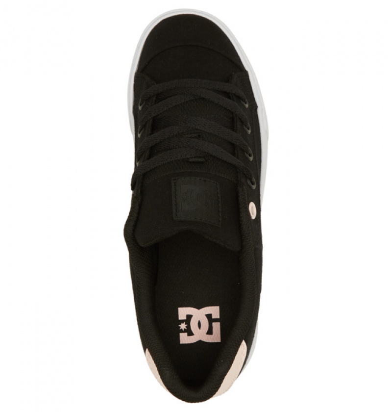 Mujer Tenis DC Shoes Chelsea Negras Negras Rosas | EXA-061485