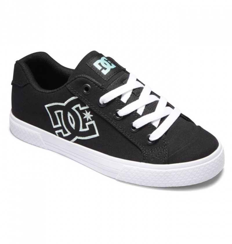 Mujer Tenis DC Shoes Chelsea Negras Turquesa Claro | OHS-392681