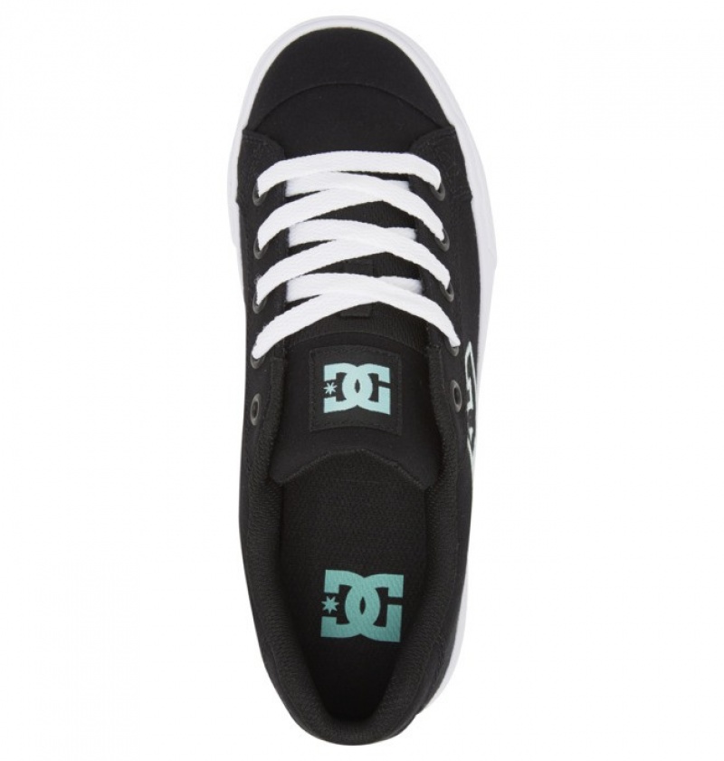 Mujer Tenis DC Shoes Chelsea Negras Turquesa Claro | OHS-392681