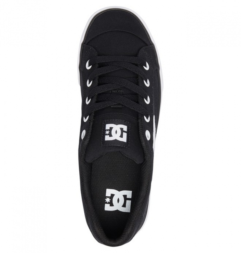 Mujer Tenis DC Shoes Chelsea Platene Negras Blancas Negras | ECX-913870