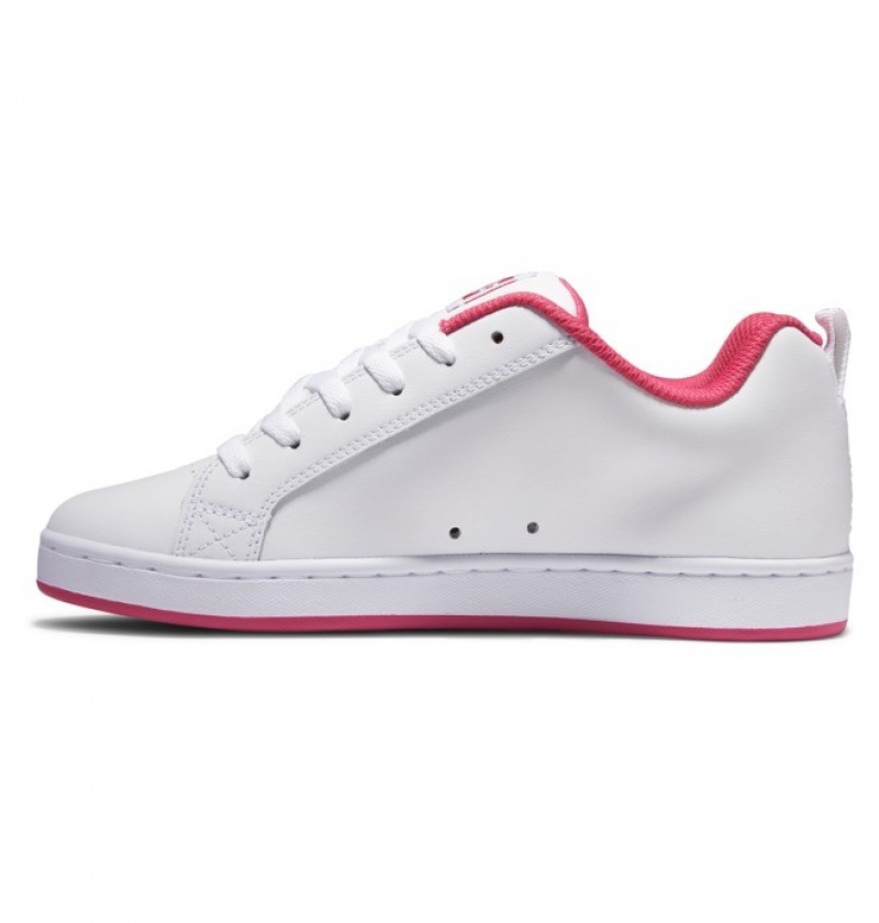 Mujer Tenis DC Shoes Court Graffik Blancas Rosas Blancas | TPZ-519480