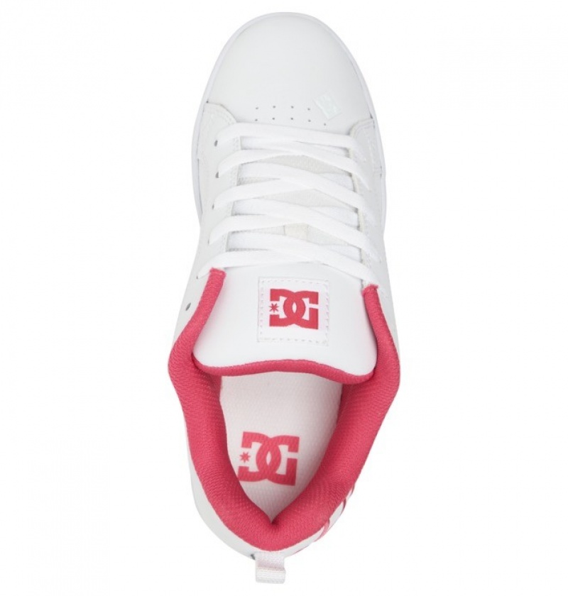 Mujer Tenis DC Shoes Court Graffik Blancas Rosas Blancas | TPZ-519480