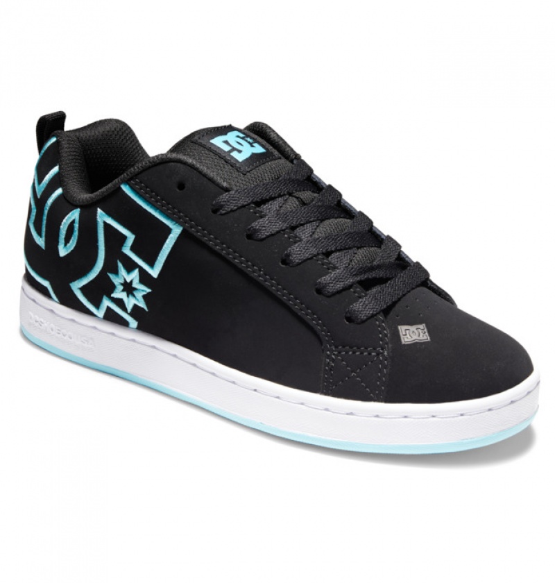 Mujer Tenis DC Shoes Court Graffik Negras Azules | QTV-287613