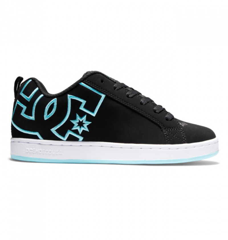 Mujer Tenis DC Shoes Court Graffik Negras Azules | QTV-287613