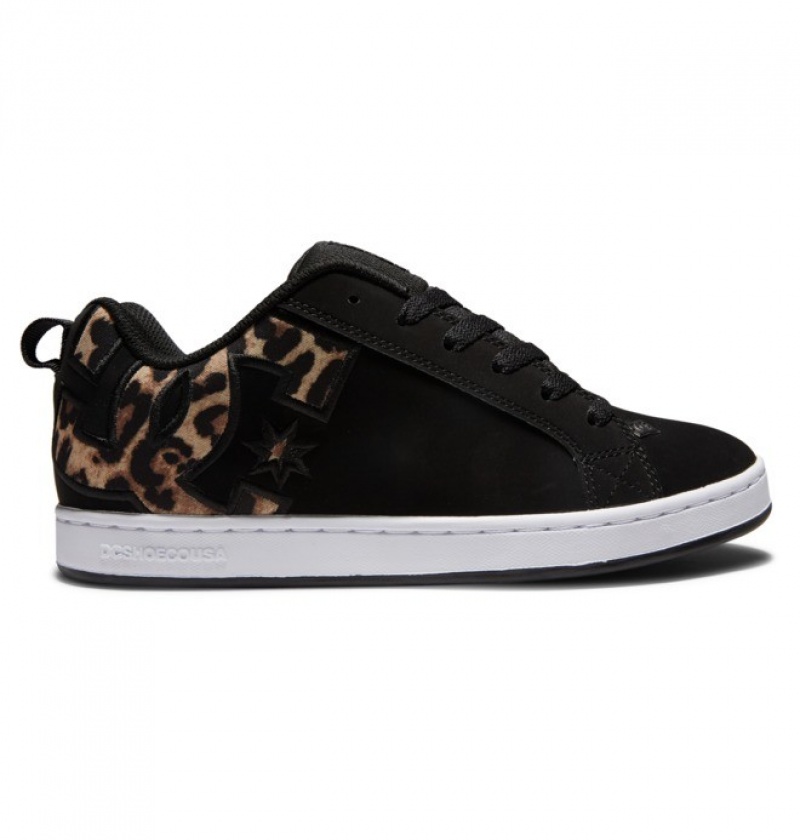 Mujer Tenis DC Shoes Court Graffik Negras Blancas Negras | KAB-279436